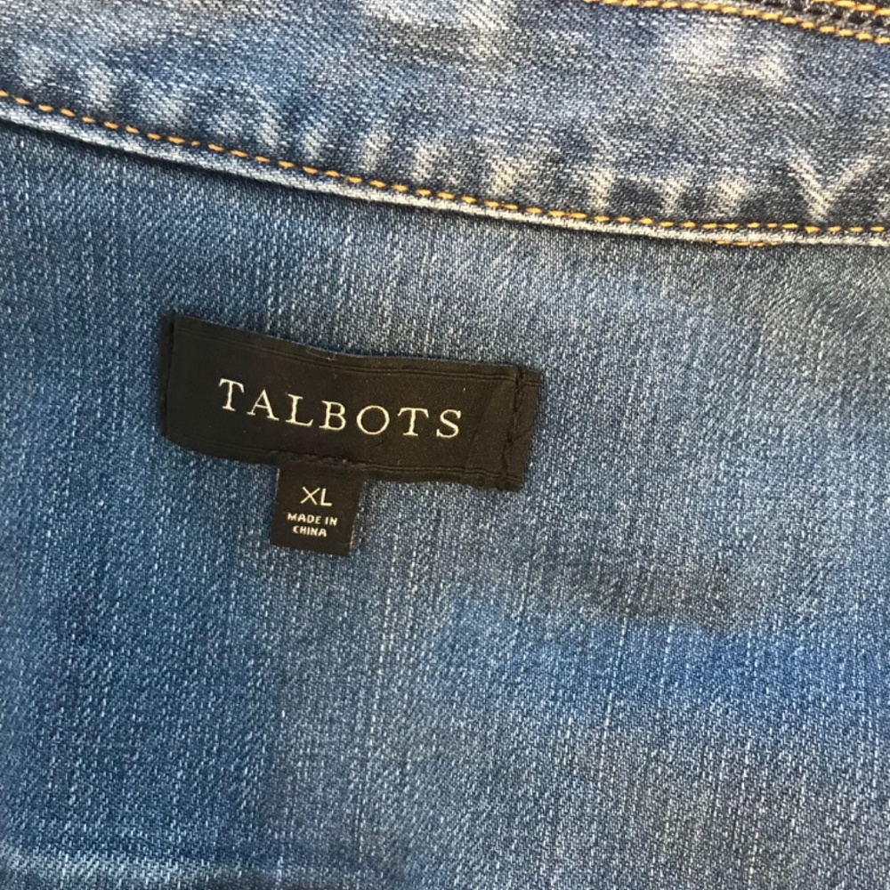Talbots Light Blue Denim Jacket with Floral Embroidery - Picture 10 of 11
